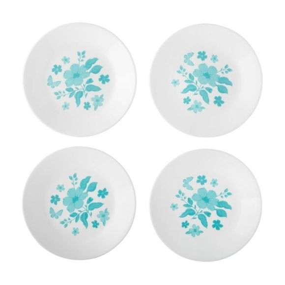 NEW The Pioneer Woman Corelle Signature Evie Teal Appetizer Plate Set - Picture 1 of 10